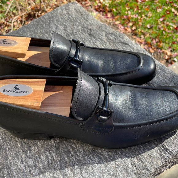 $850 Men\'s Salvatore Ferragamo Leather Loafers Gancini Bit Black 8.5D 41.5 EX!!! main image 9